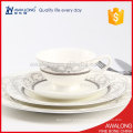 Cor branca Silver Rim Luxo fino Bone China Hotel Party Dinner Set